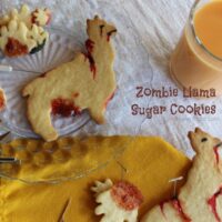 Easy cut out sugar cookies recipe to make zombie llamas! #YUM Perfect Halloween cookies!