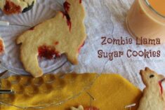 Easy cut out sugar cookies recipe to make zombie llamas! #YUM Perfect Halloween cookies!