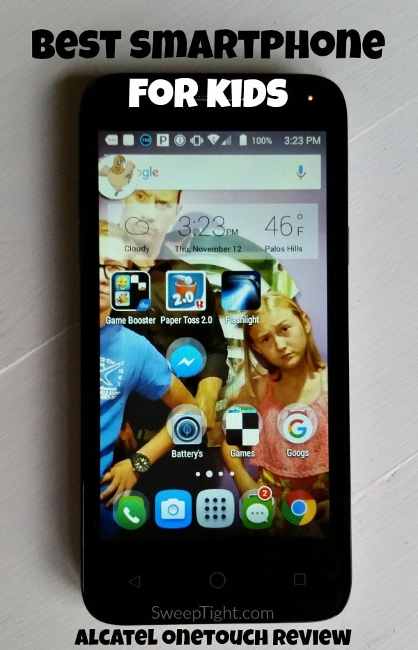 Alcatel Onetouch phone with kids in the background pic. 