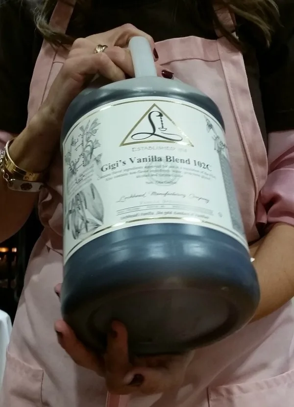 A huge jug of Gigi's Vanilla Blend extract. 