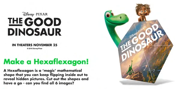 Hexaflexagon The Good Dinosaur printable. 