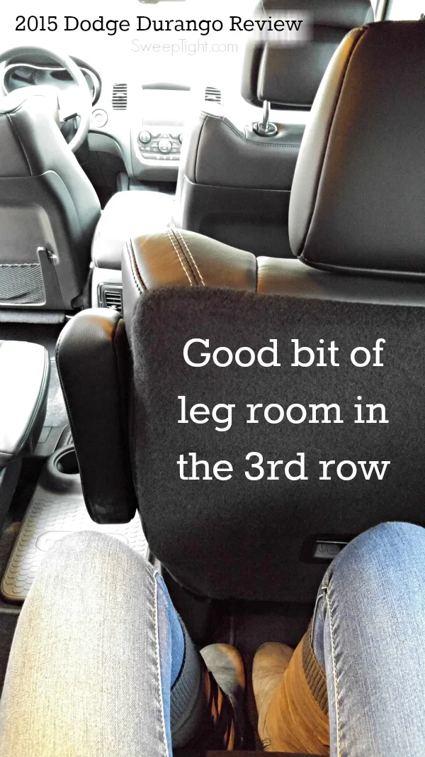 Leg room in the 3rd row of the 2015 Dodge Durango. 