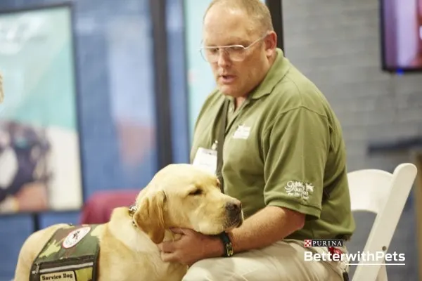 Soldier Kent Phyfe and his service dog, Mike. 