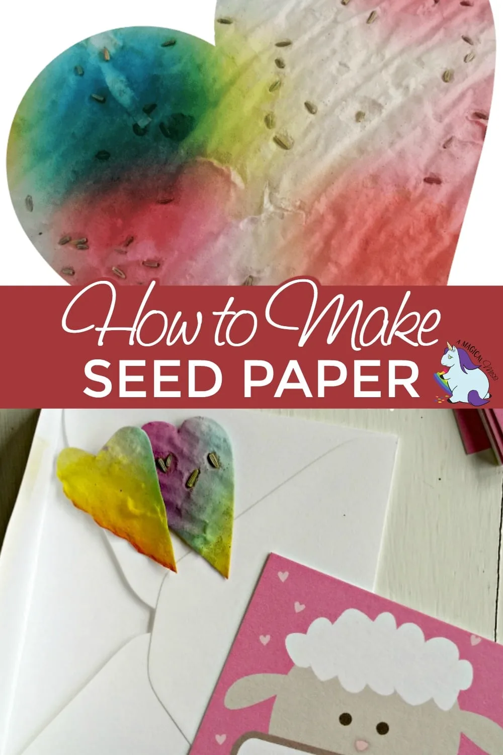 Seed paper close up and cut into hearts for Valentine's