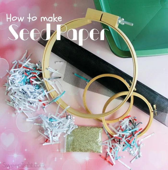 Supplies needed to make your own seed paper