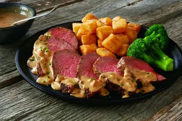 Outback Steakhouse Roasted Sirloin with veggies. 