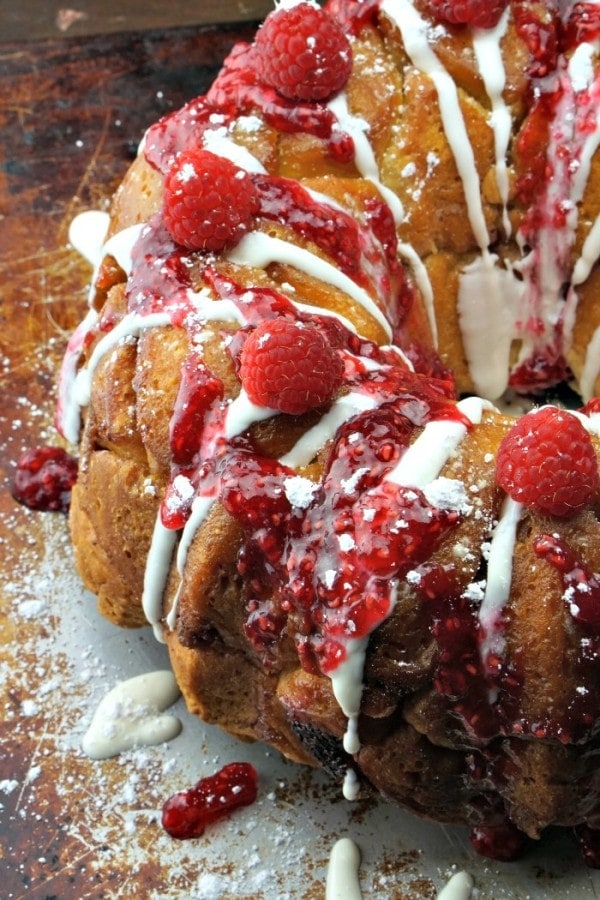 White Chocolate Raspberry Easy Monkey Bread Recipe