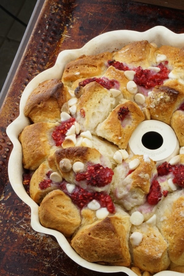 White Chocolate Raspberry Easy Monkey Bread Recipe