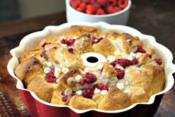 White Chocolate Raspberry Easy Monkey Bread Recipe