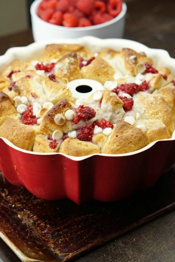 White Chocolate Raspberry Easy Monkey Bread Recipe