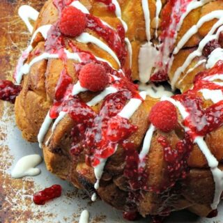 White Chocolate Raspberry Easy Monkey Bread Recipe