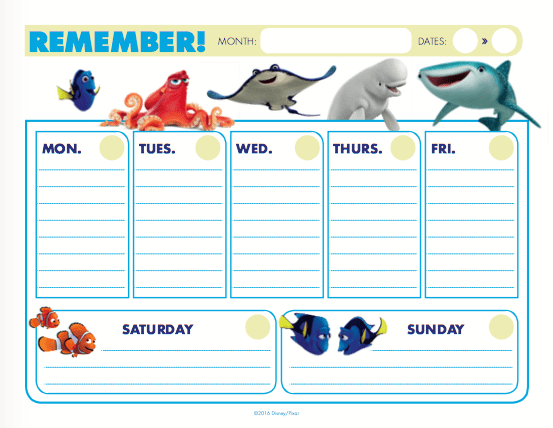 Free Disney activity pages! Finding Dory Connect the Dots