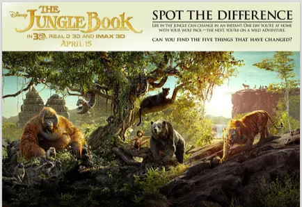 Spot the Difference printable activity sheets Disney The Jungle Book