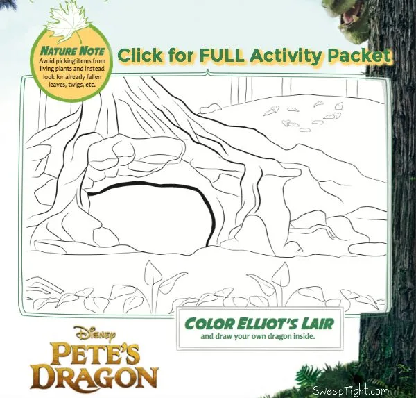 Pete's Dragon - Free Disney coloring pages - Full activity packet perfect for home schooling #PetesDragon