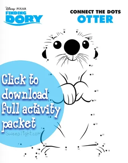 Free Disney activity pages! Finding Dory Connect the Dots