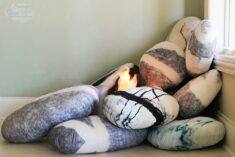 Pebble Pillows and fake fire