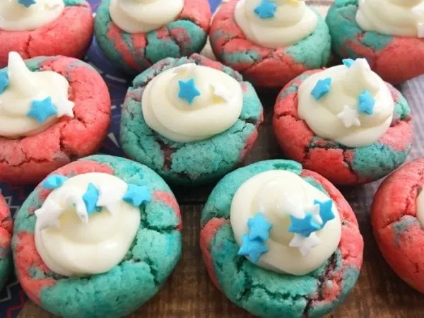 Patriotic colored cookies.