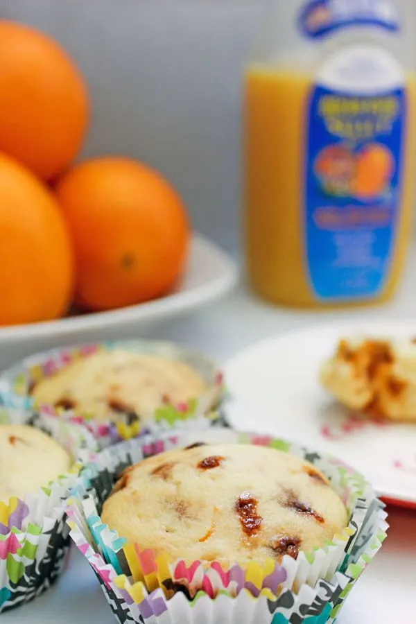 Orange Muffins Recipe with Flax Seeds and Cinnamon Chips