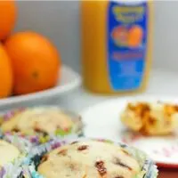 Orange Muffins Recipe with Flax Seeds and Cinnamon Chips