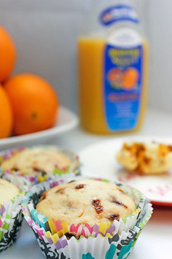 Orange Muffins Recipe with Flax Seeds and Cinnamon Chips