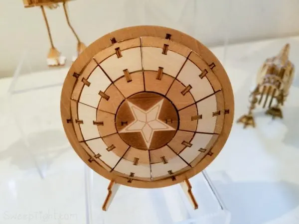 IncrediBuilds Captain America's shield. 