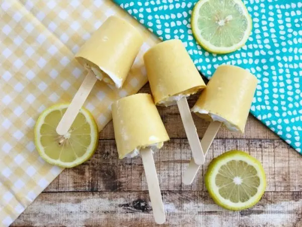 Overhead shot of homemade orange julius pops