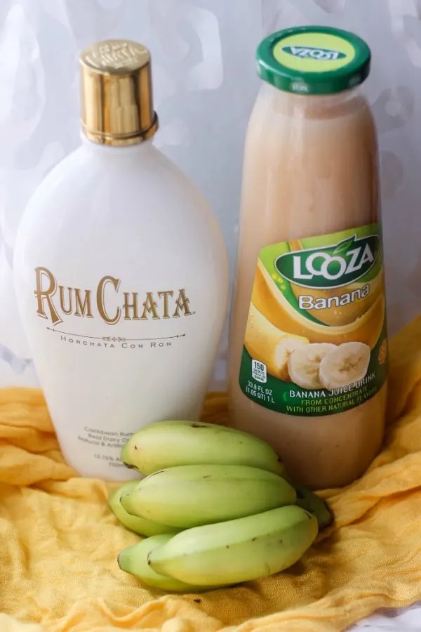 RumChata, Looza Banana Juice, and bananas. 