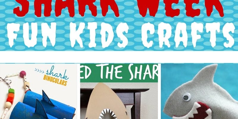 Collage of Shark Week Crafts. 