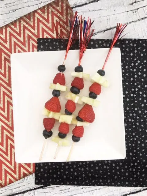 Fruit skewers - firework fruit kabobs