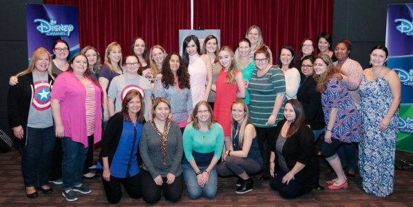 Sofia Carson and Sabrina Carpenter with Mommy Bloggers - Adventures In Babysitting 2016 #AdventuresInBabysitting