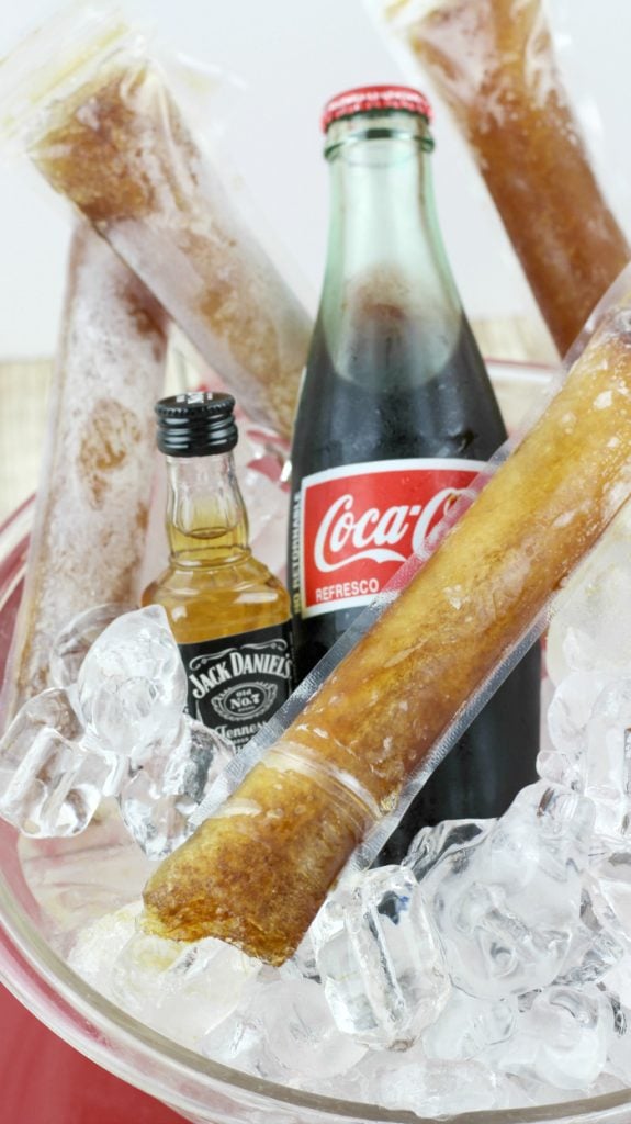 Ice bowl of Jack and Coke freeze pops.