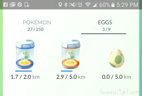 Pokemon Eggs in incubators.