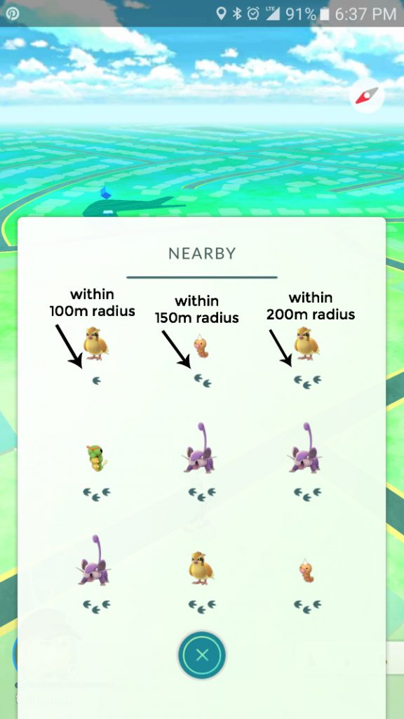 Screenshot of Pokemon go tracking. 