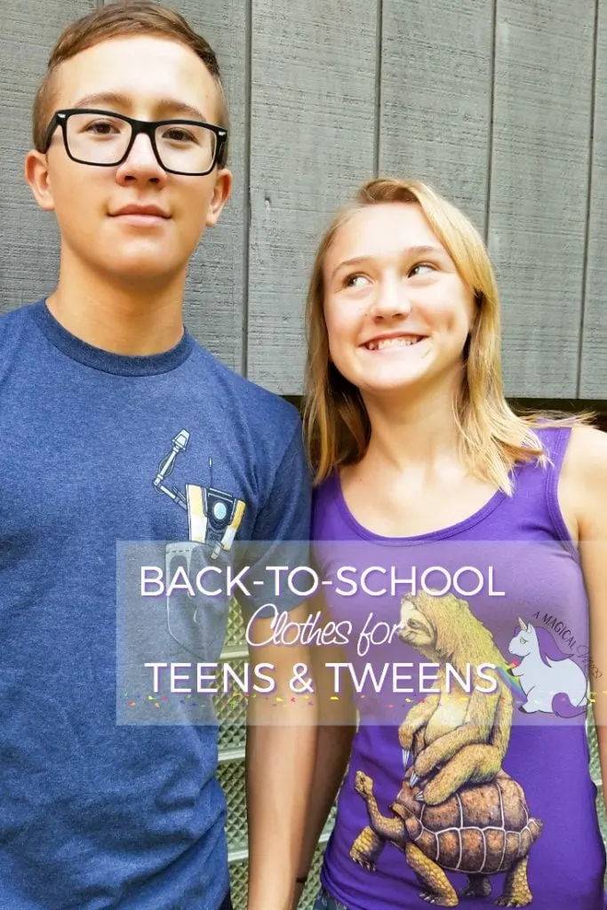 Back to school clothes for teens and tweens that they'll actually LOVE! Claptrap shirt and Speed is Relative sloth shirt from Design by Humans. ad