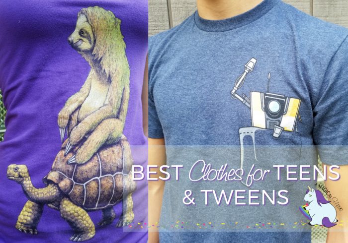 Back to school clothes for teens and tweens that they'll actually LOVE! Claptrap shirt and Speed is Relative sloth shirt from Design by Humans. ad