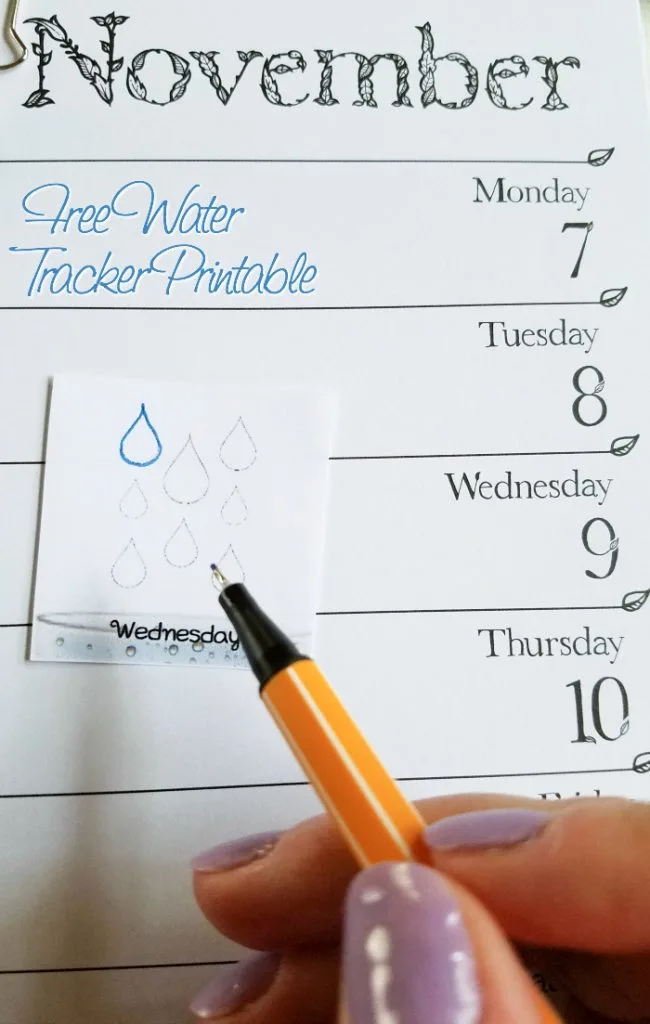 Free Printable Water Tracker Bullet Journal Page