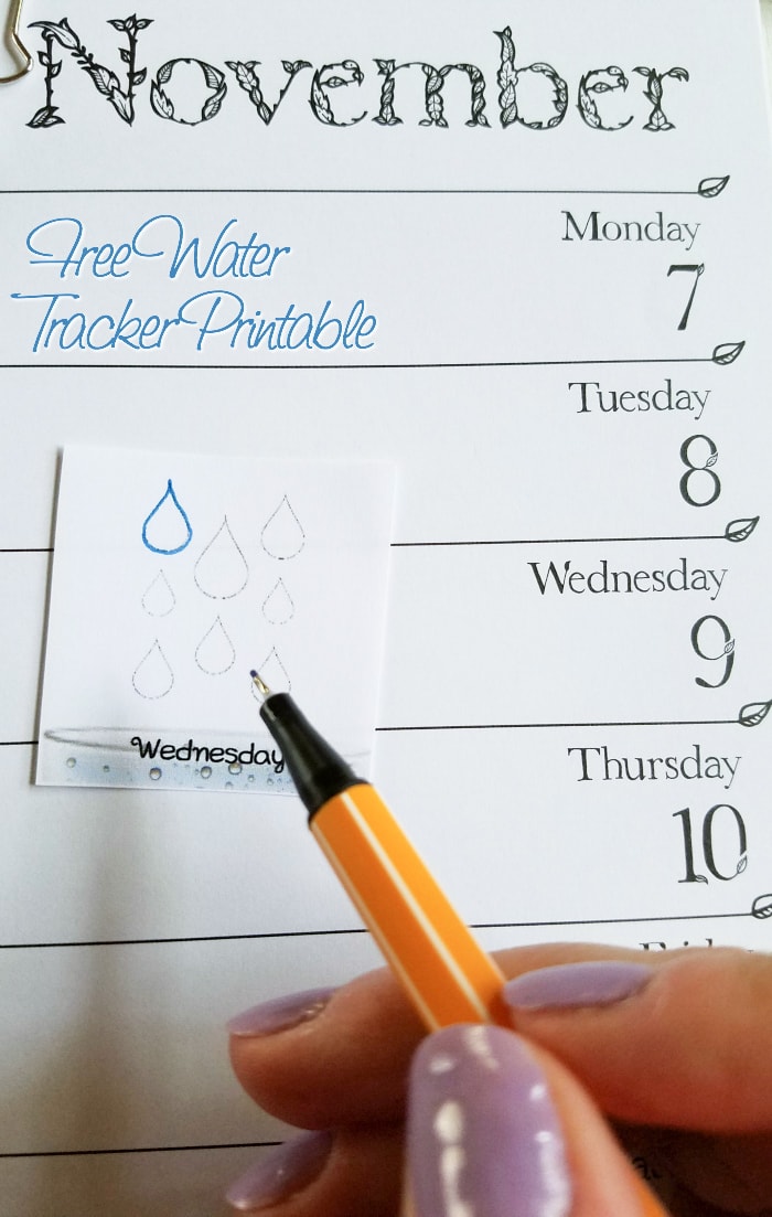 Track water intake with this free printable