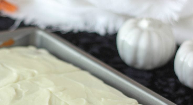 Pumpkin slices in pan with a slice missing.