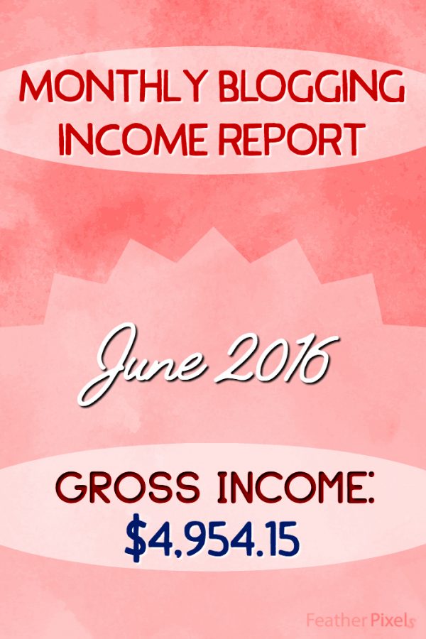 Monthly Blogging Income Report - June 2016