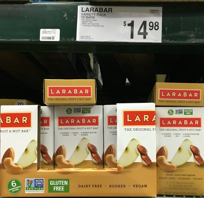 Lärabar Fruit and Nut Bars, Variety Pack (18 ct.): includes Cashew Cookie, Apple Pie, and Peanut Butter Cookie