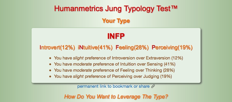 This legitimately helped me find my place in the world and love myself. Everyone should take this personality test!