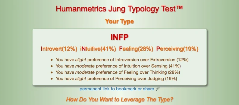This legitimately helped me find my place in the world and love myself. Everyone should take this personality test!