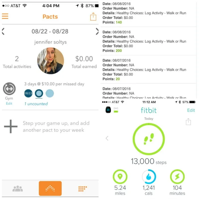 Different apps that track and reward fitness goals. 