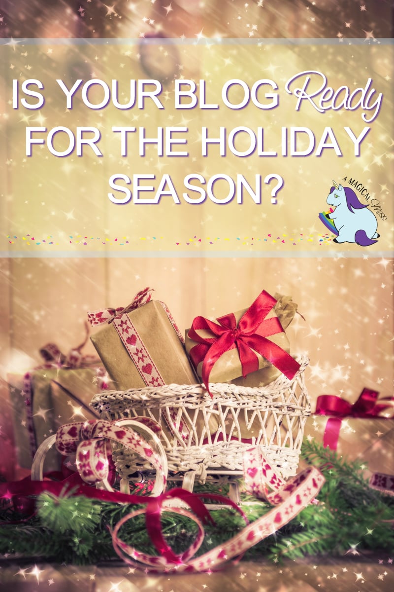 Basket of gifts with a festive holiday backgroud