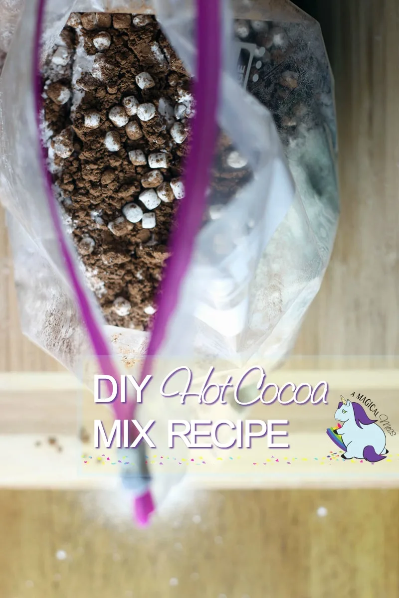 Homemade Hot Cocoa Mix Recipe in a Hefty bag