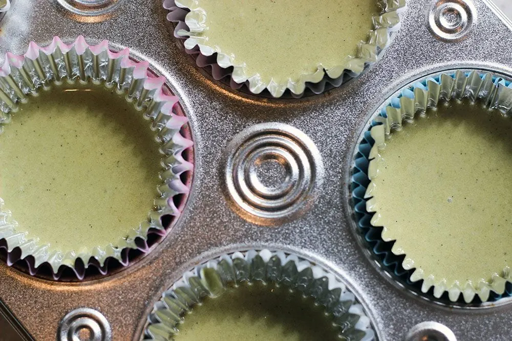 Matcha cupcake batter