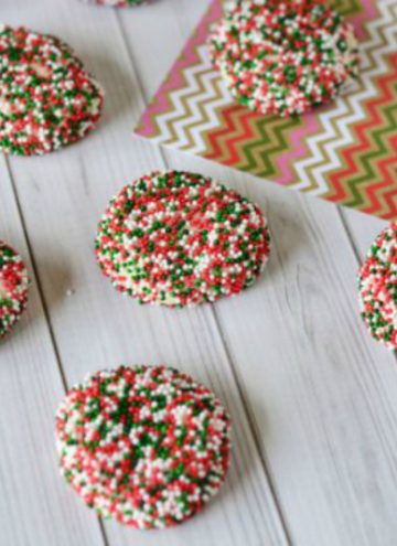 Christmas Shortbread Cookies Recipe with Sprinkles