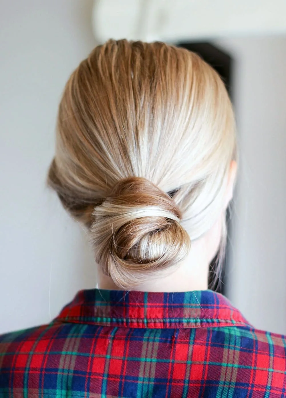 Simply bun with smoothed back hair