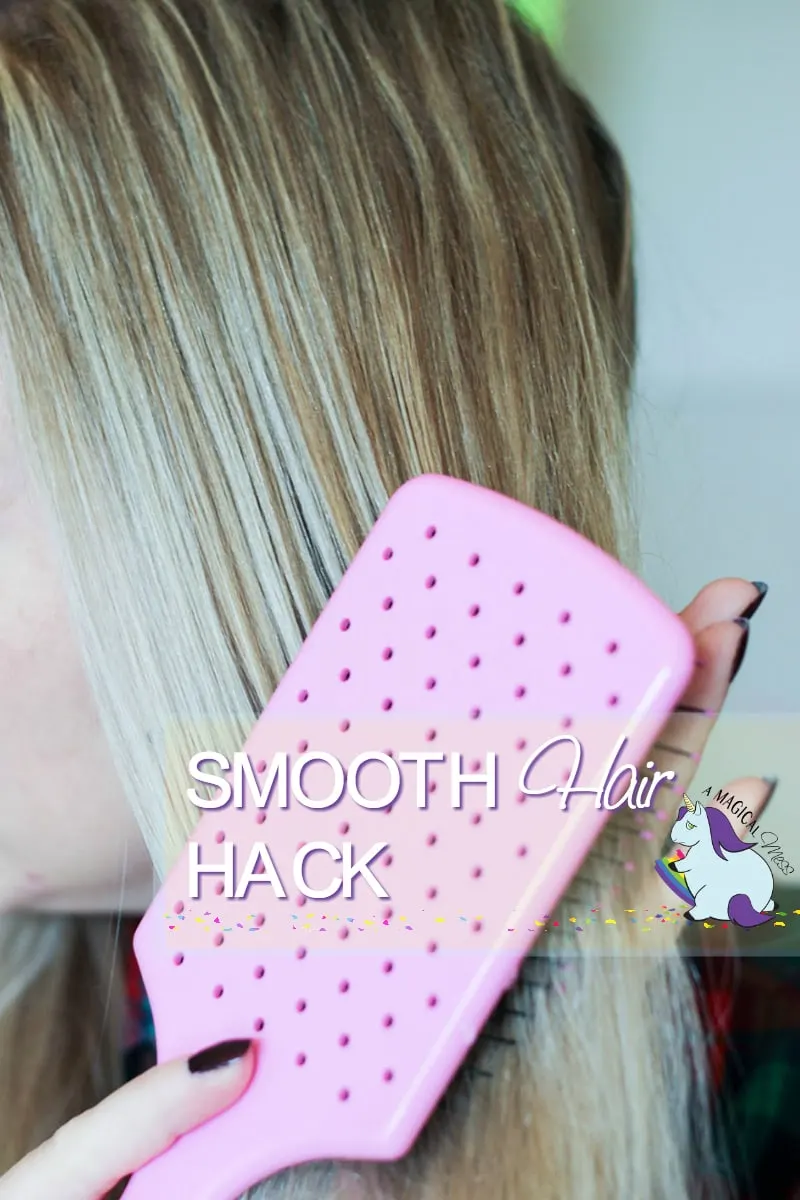 Spray your brush to evenly distribute hairspray and smooth out hair