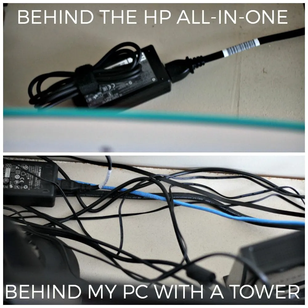 Behind the old PC vs. behind the HP All-in-One